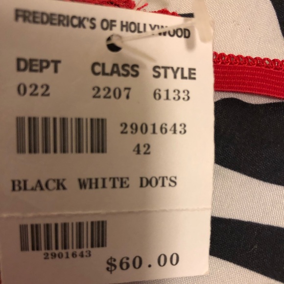 Fredericks of Hollywood white with blk polka dots corset. Size 42. - Picture 2 of 13